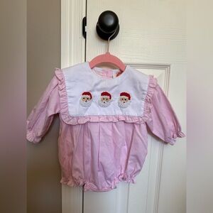 Festive Pink Baby Bubble with Santa Design